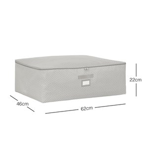 Ocean Home Textile Büyük Boy Gri Balıksırtı Baza Altı Hurç 62 X 46 X 22 Cm