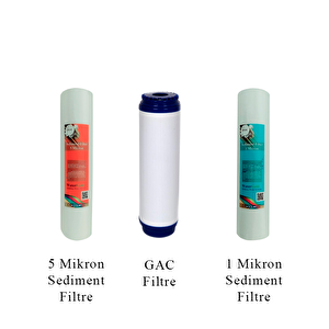 Watergold Açık Kasa Üçlü (3'lü) Ekonomik Filtre Seti (sediment 5 Mic-gac-sediment 1 Mic)