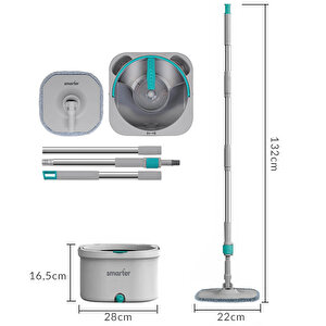 Aqua Master Temi̇z & Ki̇rli̇ Suyu Ayirma Özelli̇ği̇ Otomati̇k Temi̇zli̇k Seti̇ Mop Paspas
