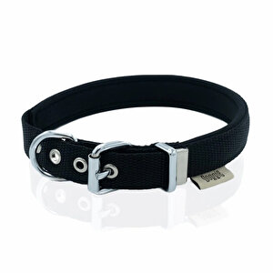 Doggie Konfor Dokuma Kemikli Boyun Tasması Siyah 2.0*35-40 Cm (dsbt-2062 M)