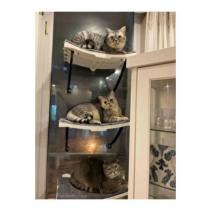 Vantuzlu Pencereye Monte Edilebilen Yumuşak Tüylü Portatif Kedi Yatağı Cama Asılan Kedi Yatağı
