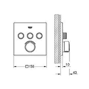 Ankastre Banyo Bataryası 3 Çıkışlı Smartcontrol Krom - 29149000