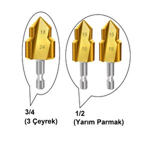 PVC Boru havşası Pprc Boru Onarımı Için Rayba Matkap Ucu 3lü Kutulu Boru Tamir Delme Genişletme Tıraş
