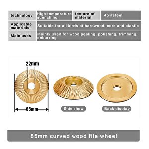 Ahşap Törpü Eğe Disk 85mm Kuksa Tabak  Oval Oyma Açılı Taşlama Diski  Aşındırıcı Oyma Şekillendirme