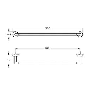 Vitra Minimax A44784 Uzun Havluluk, Krom