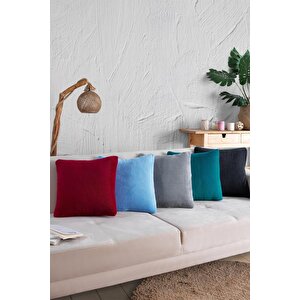 Sofa | 2 Adet Mavi Renk Welsoft Kırlent Kılıfı Yastık Kılıfı 44x44 Cm