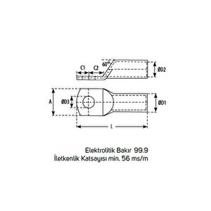 240mm (m16) Standart Kablo Pabucu ( 10 Adet )