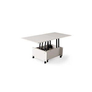 Zerenland 93 Laptop Çalışma Masası, Akıllı Sehpa, Sihirli Sehpa, Kademeli Sehpa, Yemek Masası Ekru