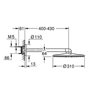 Rai̇nshower Smartacti̇ve 310 Tepe Duşu Seti̇ 430 Mm, 2 Akişli - 26475gl0