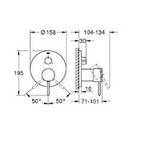 Grohe Atri̇o Tek Kumandali 3 Yönlü Banyo Bataryasi - 24096al3