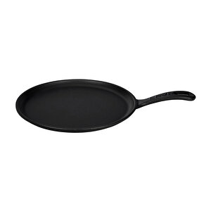 Lava Döküm Yuvarlak Pizza Krep Pankek Tavası Döküm Demir Yekpare Saplı Çap(ø)20cm.