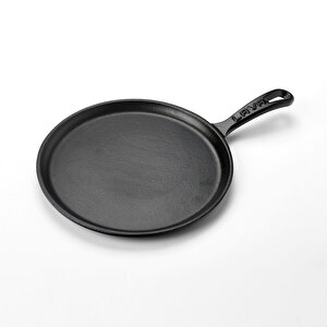 Lava Döküm Yuvarlak Pizza Krep Pankek Tavası Döküm Demir Yekpare Saplı Çap(ø)20cm.