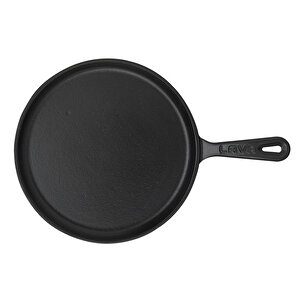 Lava Döküm Yuvarlak Pizza Krep Pankek Tavası Döküm Demir Yekpare Saplı Çap(ø)20cm.