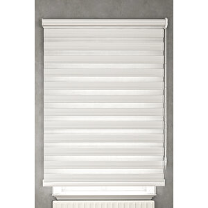 Beyaz Dar Pli̇seli̇ Zebra Stor Perde 120x260 Cm 120x260 cm
