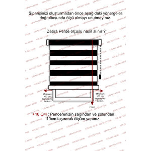 Si̇yah Beyaz Geçi̇şli̇ Zebra Stor Perde 70x260 Cm