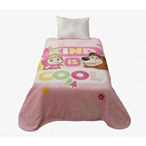 Lisanslı Masha And The Bear Kind Is Cool Tek Kişilik Battaniye