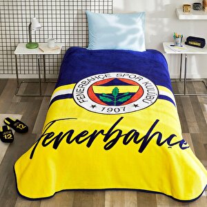 Taç Fenerbahçe Sarı Lacivert Tek Kişilik Kışlık Battaniye
