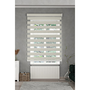 Ekru Geni̇ş Pli̇seli̇ Zebra Stor Perde (kirik Beyaz) 100x200 Cm 100x200 cm