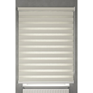 Ekru Dar Pli̇seli̇ Zebra Stor Perde (kirik Beyaz) 80x260 Cm 80x260 cm