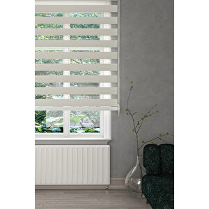 Ekru Dar Pli̇seli̇ Zebra Stor Perde (kirik Beyaz) 70x200 Cm 70x200 cm