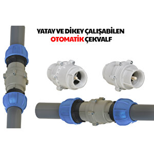 Yatay Ve Dikey Çalışabilen Yaylı Çekvalf  4" Düz