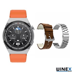 Winex 2023 Watch Gt3 Max Android İos Harmonyos Uyumlu Akıllı Saat Turuncu