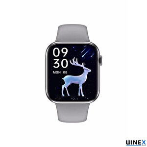Watch 7 Android İos Uyumlu Akıllı Saat Gümüş