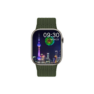 Schitec 2024 Watch 9 Pro Amoled Ekran Android İos Uyumlu Akıllı Saat Yeşil