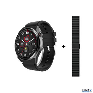 2024 Watch Gt3 Pro Android İos Harmonyos Uyumlu Akıllı Saat Yedek Kordonlu Siyah