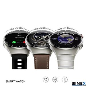 Winex Watch 4 Pro Curved Amoled Ekran Android İos Harmonyos Uyumlu Akıllı Saat Gümüş