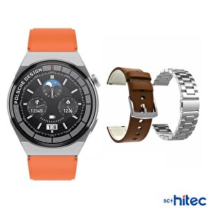 ScHitec 2024 Watch GT3 Max Android İos HarmonyOs Uyumlu Akıllı Saat Turuncu
