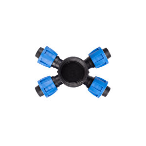 4 / 16 X 1″ Damlama Somunlu Çoklu Dağıtım Nipeli 4 Lü Çapraz Düz