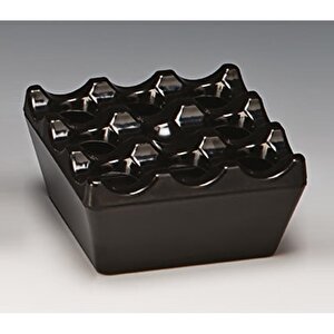 Paslanmaz Çelik Kokusuz Küllük Siyah 12cm  Ve Cafe Kare Küllük Set