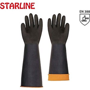 Starline H2-60 Asit Eldiveni Siyah 60cm Avuçiçi Tırtıklı
