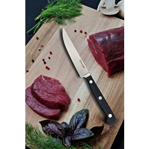 Stevig Elegant Dövme Çelik Sebze Ve Mutfak Bıçağı Siyah 12 Cm St-400.026