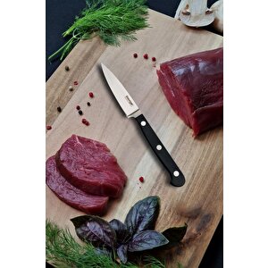 Stevig Elegant Dövme Çelik Sebze Ve Mutfak Bıçağı Siyah 8,5 Cm St-400.024