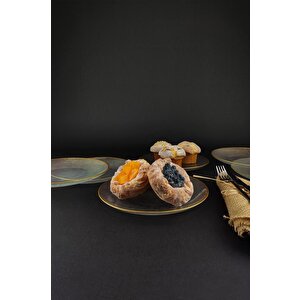 Fabric 6’lı Pasta Tabağı Seti 21 Cm Gold - Akc901