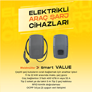Elektrikli Araç Şarj İstasyonu Value 22kw 5 Metre Kablolu 2875250000