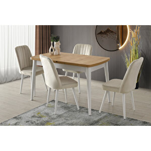 Kelebek Açılır Mdf Mutfak Masası 75*130cm Beyaz