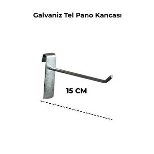 15 Cm Galvaniz 15 Adet Tel Pano Kancası Raf Askısı