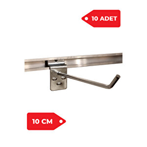 10 Cm 10 Adet Kanallı Pano Kancası Raf Askısı