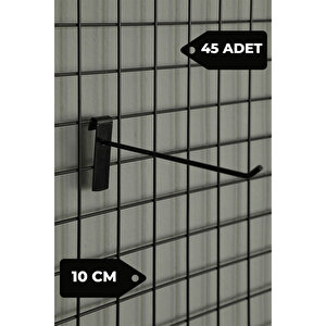 10 Cm Siyah 45 Adet Tel Pano Kancası Raf Askısı