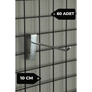 10 Cm Galvaniz 60 Adet Tel Pano Kancası Raf Askısı