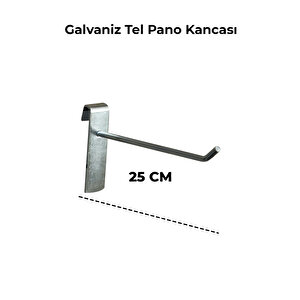 25 Cm Galvaniz 20 Adet Tel Pano Kancası Raf Askısı