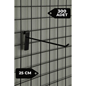 25 Cm Siyah 300 Adet Tel Pano Kancası Raf Askısı