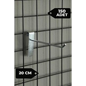 20 Cm Galvaniz 150 Adet Siyah Tel Pano Kancası Raf Askısı