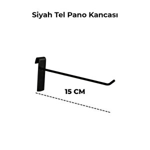 15 Cm Siyah 200 Adet Tel Pano Kancası Raf Askısı