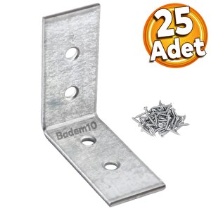 Mobilya Eşya Dolap Duvara Sabitleme Köşebent Bağlantı Aparatı L Demiri Gönye 45x45x20 Mm (25 Adet)