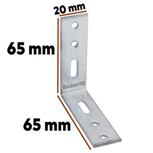 Mobilya Eşya Dolap Yatak Duvara Sabitleme Köşebent Bağlantı Aparatı L Demiri Gönye 65x65x20 Mm (5 Adet)