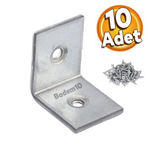Mobilya Köşe Bağlantı Sabitleme L Demir Deprem Dolap Duvar Birleştirme Gönye 25x25x20 Mm (10 Adet)